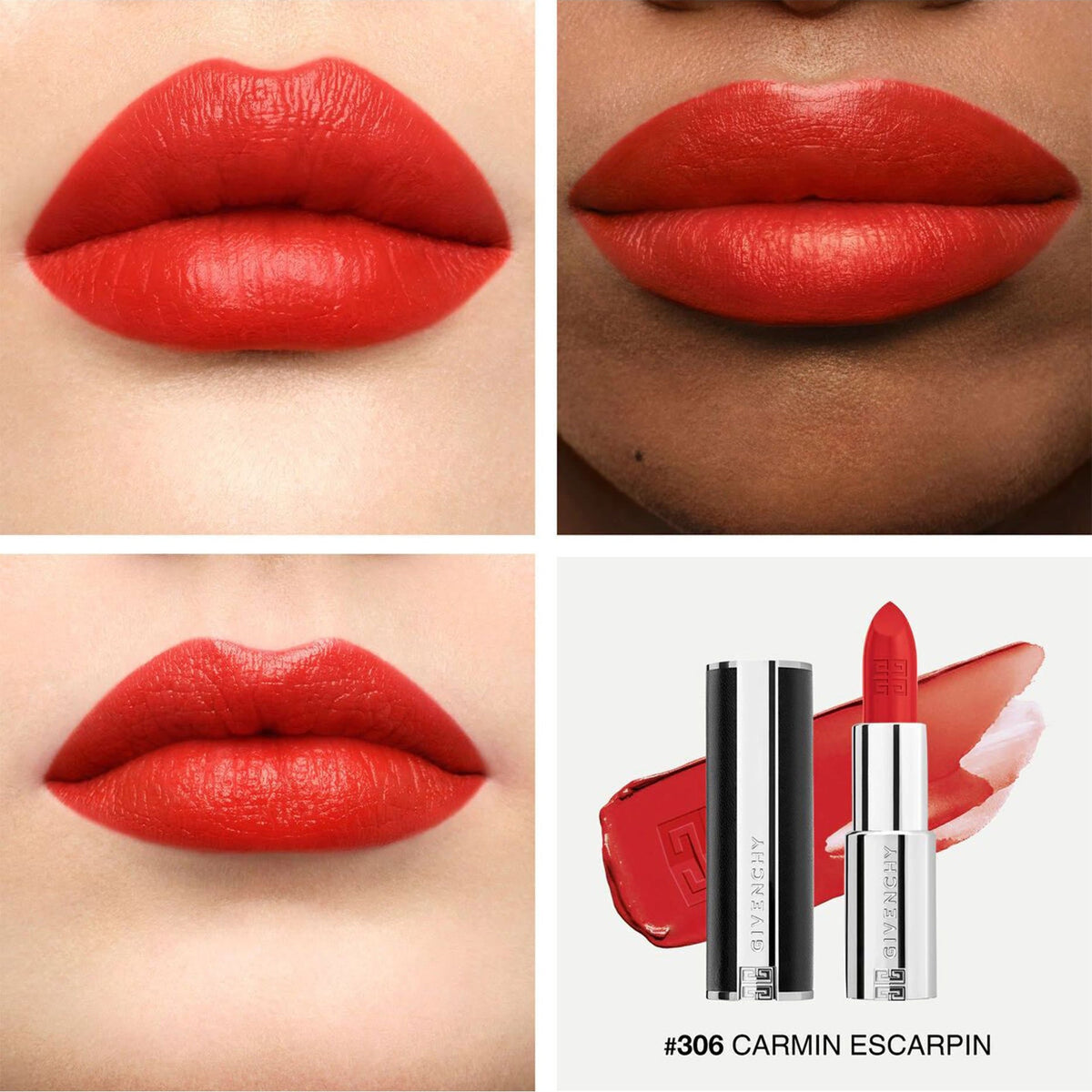 Givenchy Le Rouge Interdit Intense Silk Luminous Matte Lipstick N306 Carmin Escarpin 3.4g (NO BOX)