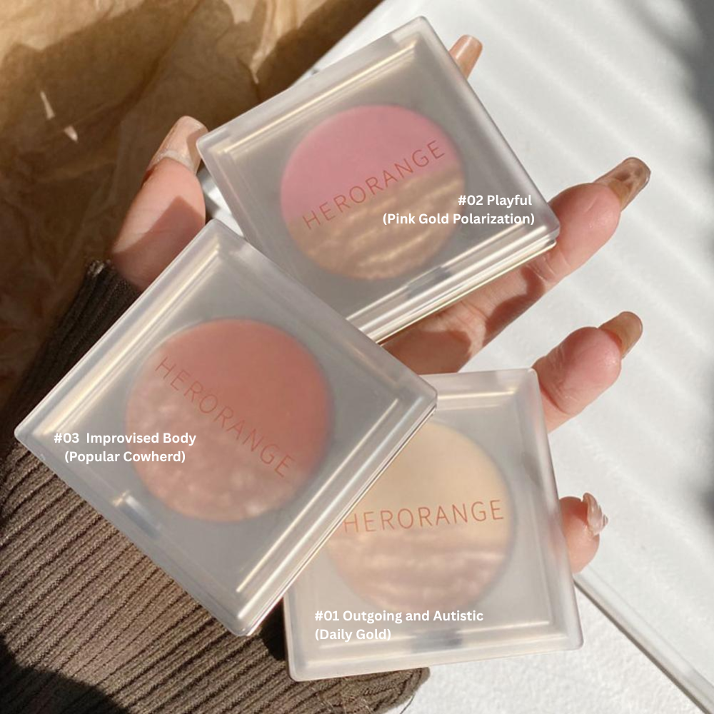 Herorange highlighting contouring powder 3.6g #01 Outgoing and Autistic (Daily Gold)