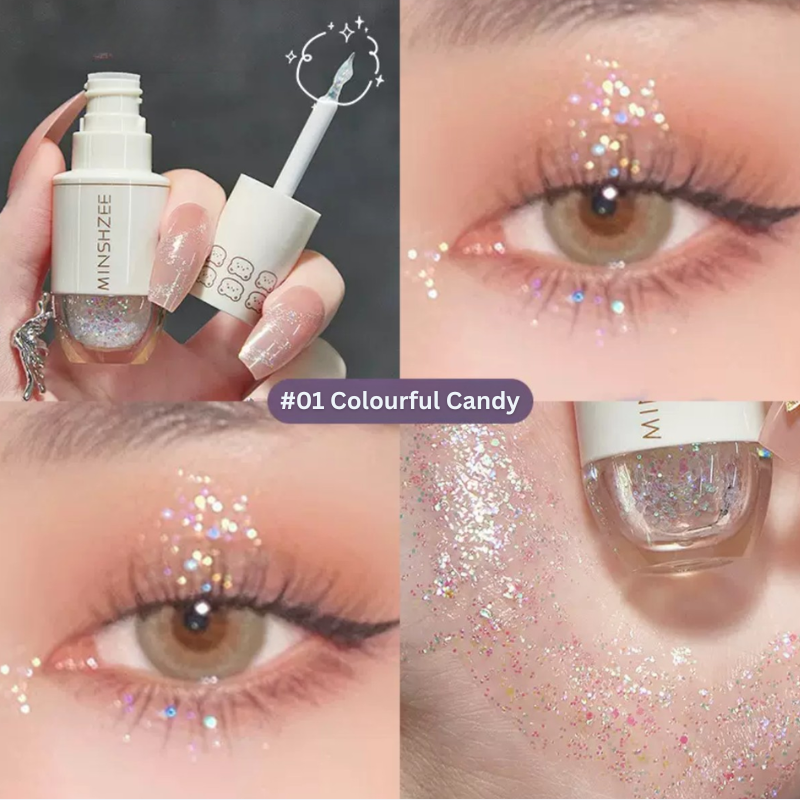 MINSHZEE Liquid Pearl Eyeshadow with Shimmer & Glitter #01 Colourful Candy