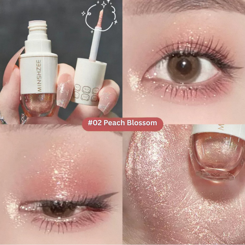 MINSHZEE Liquid Pearl Eyeshadow with Shimmer & Glitter #02 Peach Blossom