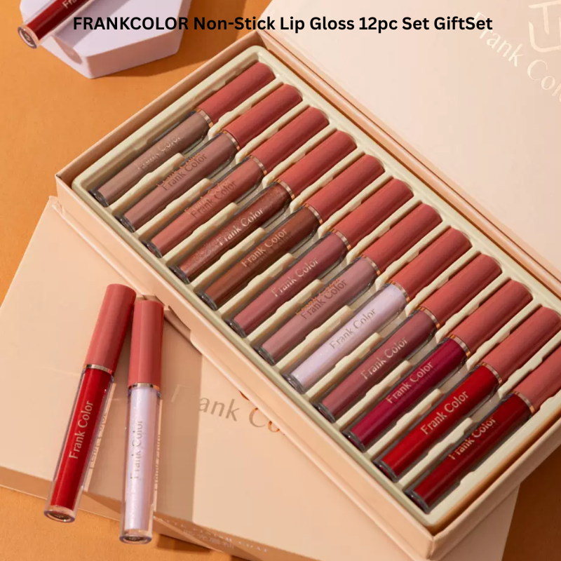 FRANKCOLOR Non-Stick Lip Gloss 12pc Set GiftSet