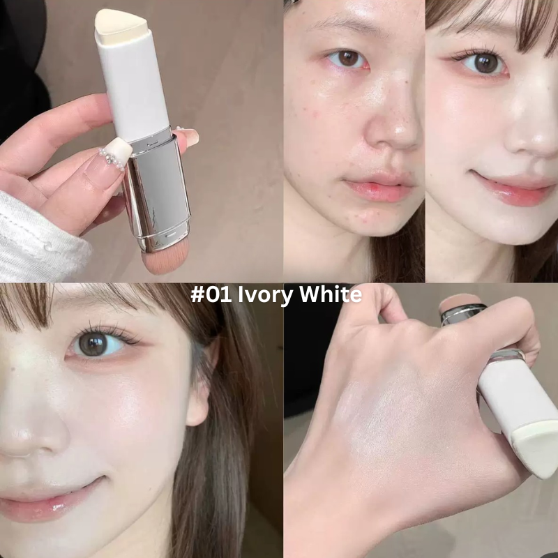 KAKASHOW Dual-Head Foundation Stick | Natural Concealer | Contouring #01 Ivory White