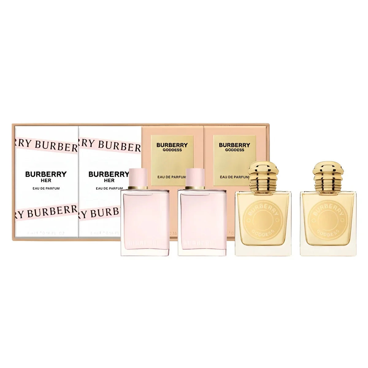 Burberry Her & Goddess Eau de Parfum 4 Piece Mini Coffret Set (4x5ml)