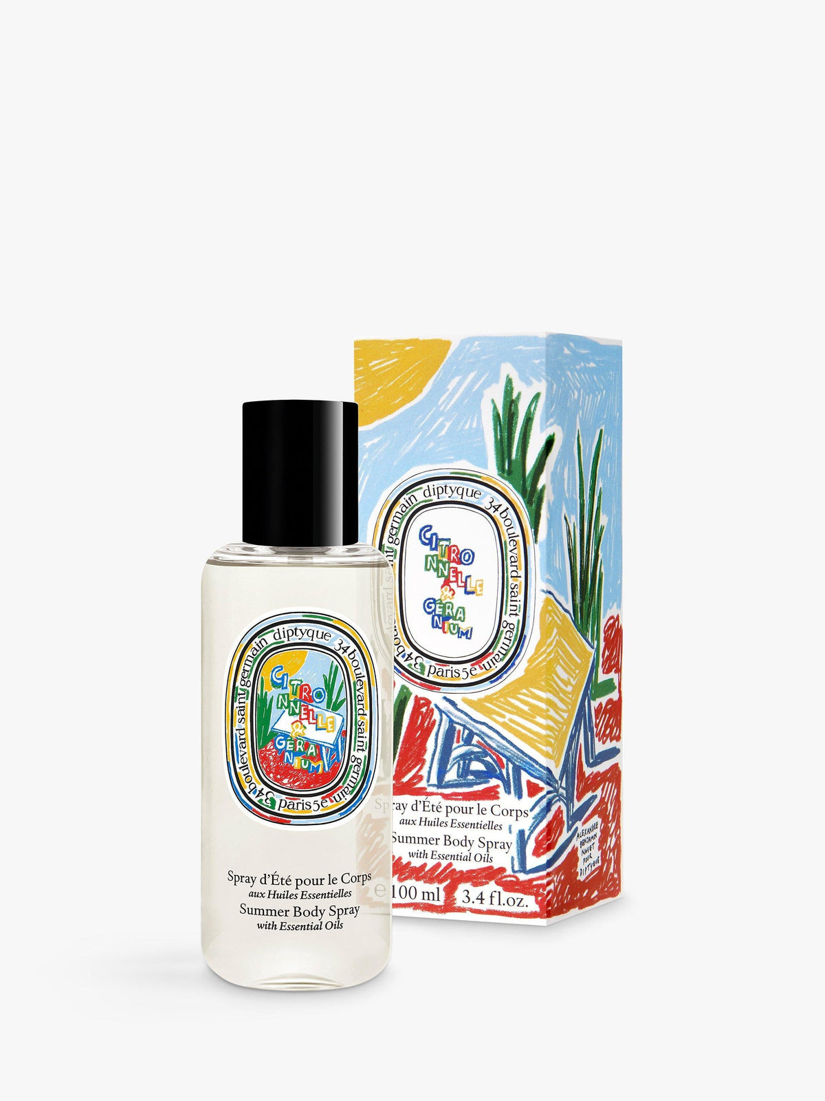 Shop now at Beauty Vendor Australia Online -Diptyque Paris Citronnelle & Geranium Spray D'Ete Pour Le Corps Summer body Spray 100ml - Premium Range from Diptyque - Just $199.99!