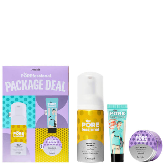 Benefit Pore Care Set: Face Primer 7.5ml+Toning Foam 60ml+Clay Mask 30ml+Foaming Cleanser 45ml - Premium  from Benefit - Just $60! Shop now at Beauty Boss Aus