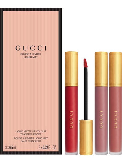 Gucci Lipstick Set Rouge a Lèvres Mat Liquid Soft Matte Set: Lipstick N° 114 Grace Cinnamon 6,5 g + Lipstick N° 1PC