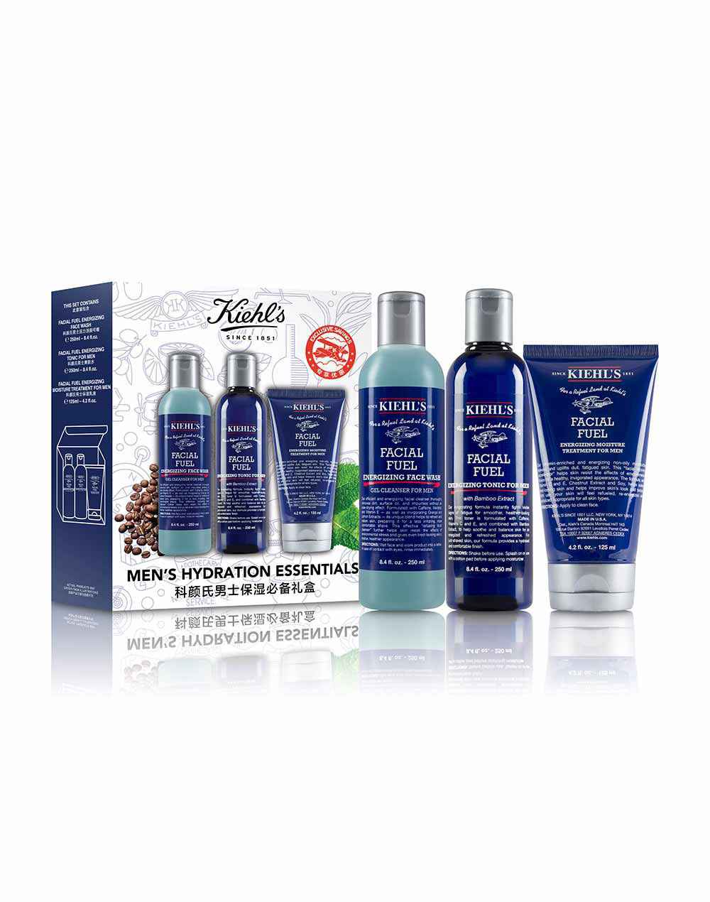 Kiehl's Skincare Set: Facial Fuel Moisturiser 125 ml + Facial Fuel Energising Tonic 250 ml + Facial Fuel Clean - Premium Health & Beauty > Personal Care > Hair Care > Shampoo & Conditioner > Conditioners from Kiehl's - Just $189.99! Shop now at Beauty Boss Aus