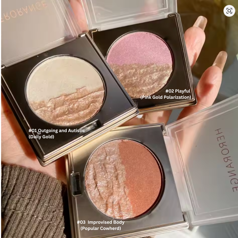 Herorange highlighting contouring powder 3.6g #01 Outgoing and Autistic (Daily Gold)