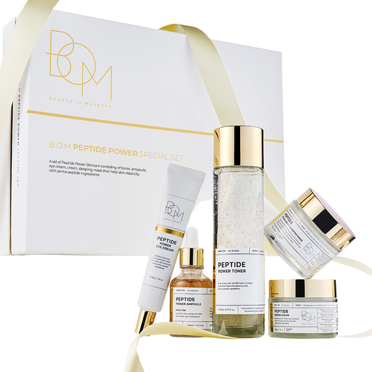 Beauty of Majesty BOM PEPTIDE POWER GIFT SET 5P TONER : 150g/AMPOULE : 30ml/ CREAM : 50g/MASK : 75g/EYE CREAM : 30g