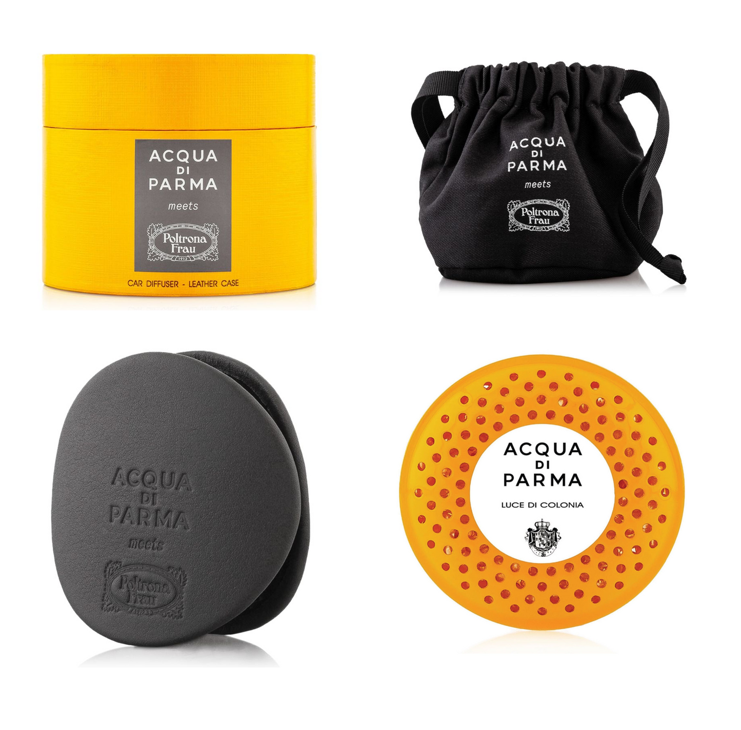 ACQUA DI PARMA Dark Grey Car Diffuser Leather Case with Luce de Colonia Car Diffuser (19g) - Refill - Premium Perfume & Cologne from ACQUA DI PARMA - Just $239! Shop now at Beauty Boss Aus