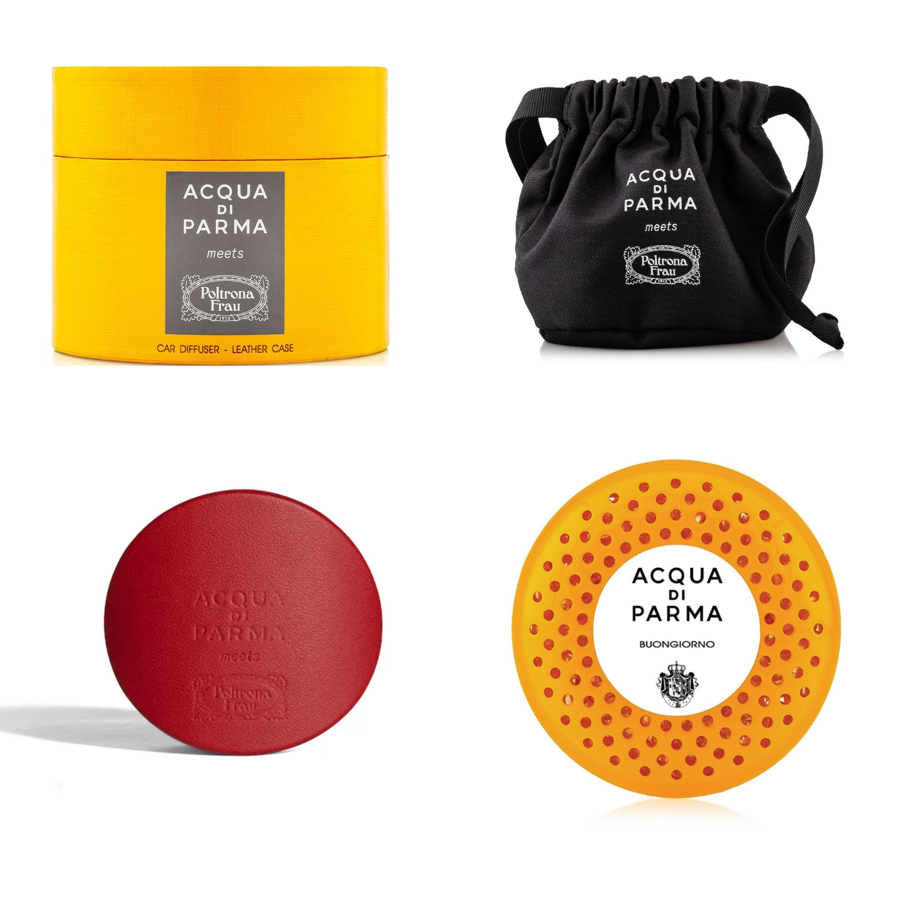 ACQUA DI PARMA Red Car Diffuser Leather Case with Buongiorno Car Diffuser (19g) - Refill - Premium Perfume & Cologne from ACQUA DI PARMA - Just $239! Shop now at Beauty Boss Aus