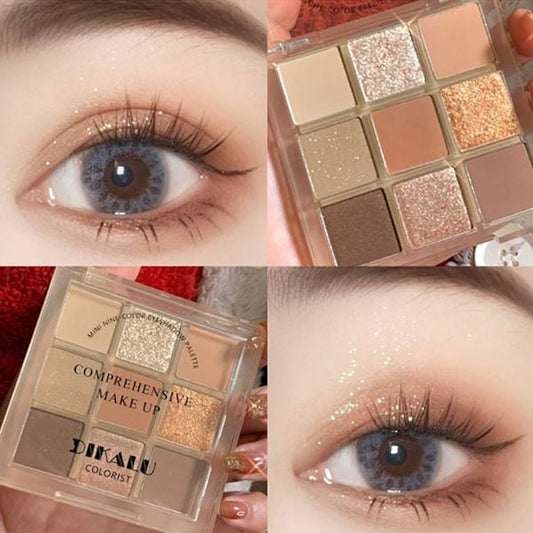 DIKALU Colorist Transparent 9 Chestnut Cake Colour Eyeshdow Tray 7g