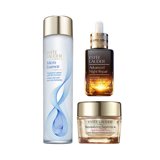 Shop now at Beauty Vendor Australia Online -Estee Lauder Advanced Night ESSENTIALS Set : 200ml Micro Essence/50ml Advanced Night Repair /75ml Youth Power Soft Crème - Premium Range from Estee Lauder - Just $350!