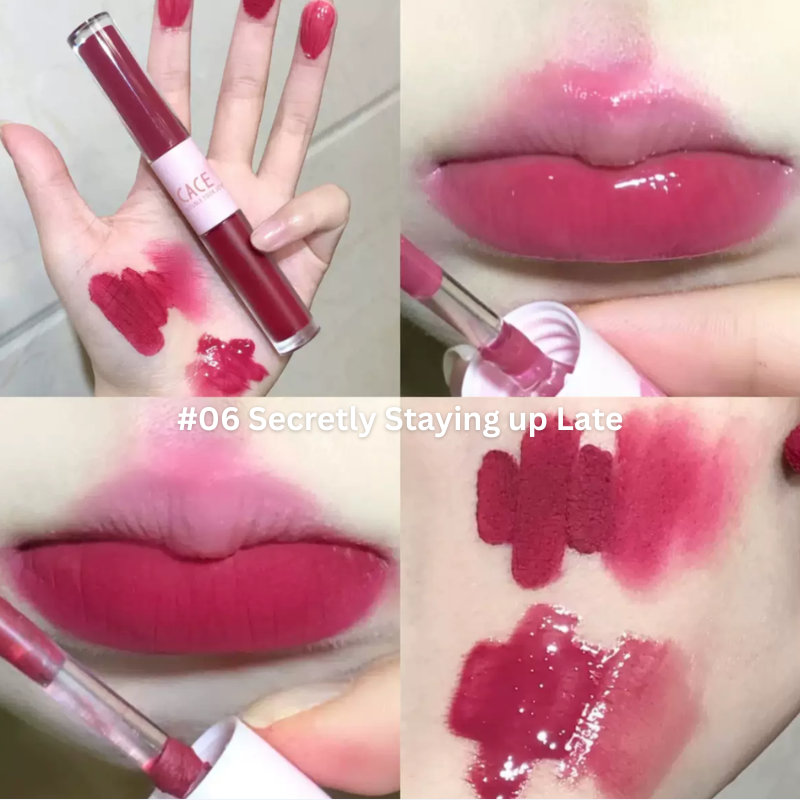 CACE Double Head Matte & Gloss Lipstick #06 Secretly Staying up Late