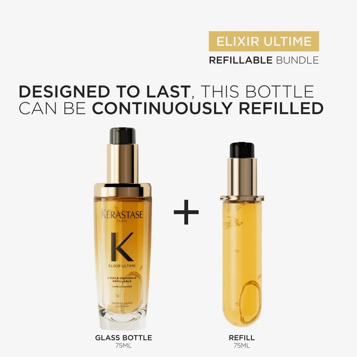 Kerastase Elixir Ultime L'Huile Originale 75ml + 75ml Refill Travel Retail Set