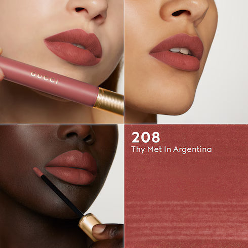 Gucci Lipstick Set Rouge a Lèvres Mat Liquid Soft Matte Set: Lipstick N° 114 Grace Cinnamon 6,5 g + Lipstick N° 1PC