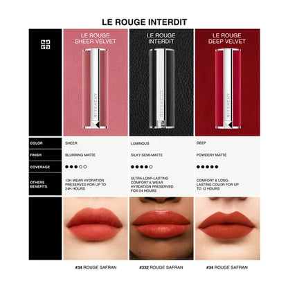 Givenchy Le Rouge Interdit Intense Silk Luminous Matte Lipstick N333 L’Interdit  3.4g (NO BOX)